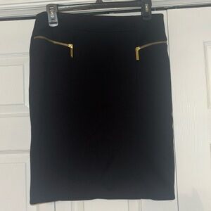 Michael Kors Black Pencil skirt with gold zippers